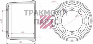Барабан тормозной - M1900186