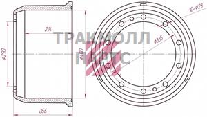 Барабан тормозной Kassbohrer о.н.015268511115 M1900215 - M1900215