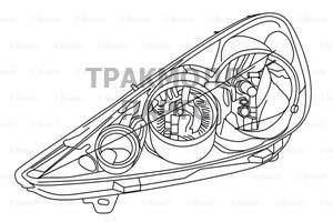 Фара правая bosch - 0318162213