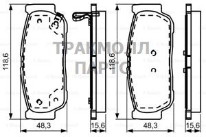 КОМПЛЕКТ ТОРМОЗНЫХ КОЛОДОК - 0986495315