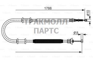 ТРОС РУЧНОГО ТОРМОЗА - 1987482590