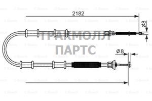 ТРОС РУЧНОГО ТОРМОЗА - 1987482594