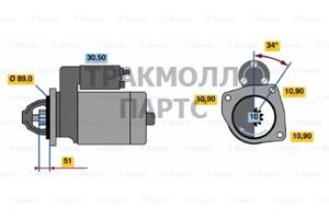 СТАРТЕР 24V  40 KW BOSCH - 0001368073