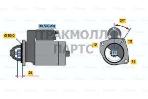 Стартер MANL2000 IVECO DAILY 96- 99451753 0986011060 - 0001368305