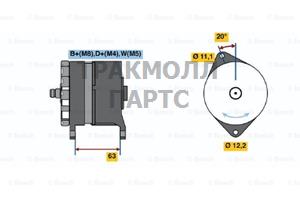 ГЕНЕРАТОР 28V  55A BOSCH - 0120469113