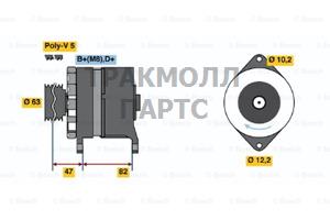 Генераторы 14V 55A FORD ESCORT 8086ESCORT 8690 - 0120469939