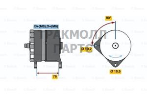 Генераторы 14V 55A FORD ESCORT 8086ESCORT 8690 - 0120469984