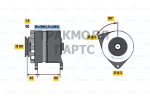 Генераторы 14V 55A FORD ESCORT 8086ESCORT 8690 - 0120469990