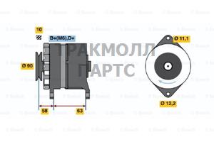 Генераторы 14V 55A FORD ESCORT 8086ESCORT 8690 - 0120489212