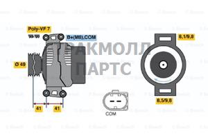 Оборотный генератор 180A - 0121715016