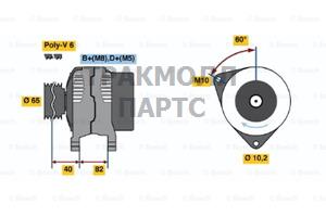 ГЕНЕРАТОР 14V 120А BOSCH - 0123505007