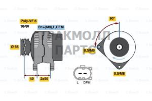 Генератор AUDI A3 1.9 TDI/1.9 TDI quattro - 0124315001