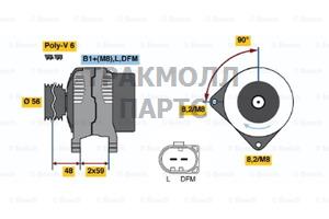 Генератор AUDI A3 1.9 TDI/1.9 TDI quattro - 0124325074