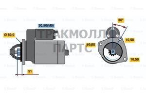 СТАРТЕР 12V  30 KW BOSCH - 9000083054