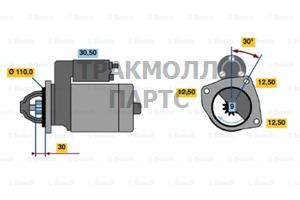 СТАРТЕР 24V  40 KW BOSCH - 0001368020