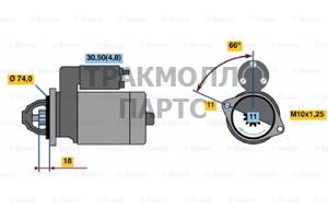 Стартер мощность 11кВт LEXUS RX 2003-2008 - 0001107088