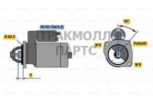 СТАРТЕР 12V  14 KW BOSCH - 0001108090