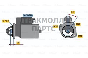 СТАРТЕР 12V  14 KW BOSCH - 0001108408