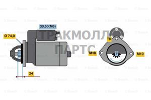 Стартер BMW 2.0/3.0 D 1.8кВт - 0001115040