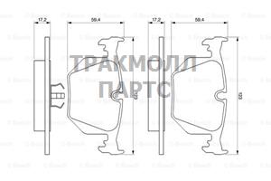 Колодки тормозные дисковые задн. ROADSTER Z8 3 - 0986424185