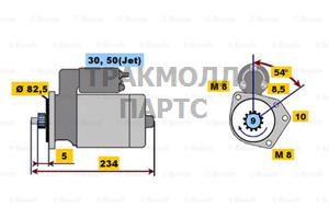 СТАРТЕР 12V  11 KW BOSCH - 0001107025