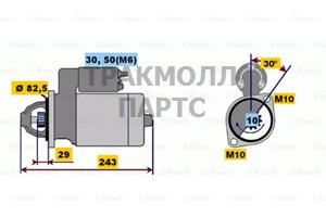 СТАРТЕР 12V  20 KW BOSCH - 0001109036