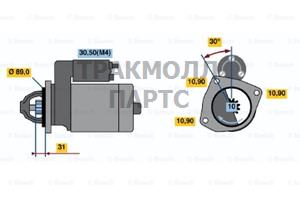 СТАРТЕР 24V  4 0 KW BOSCH - 0001231008