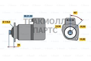 СТАРТЕР 24V  66 KW BOSCH - 0001417006