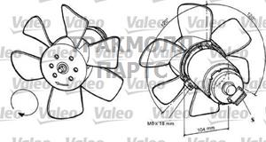 Мотор вент.охл. Audi 80/90/100VW Golf/Passat/Polo 1.0-1.9SDi 80 - 696031