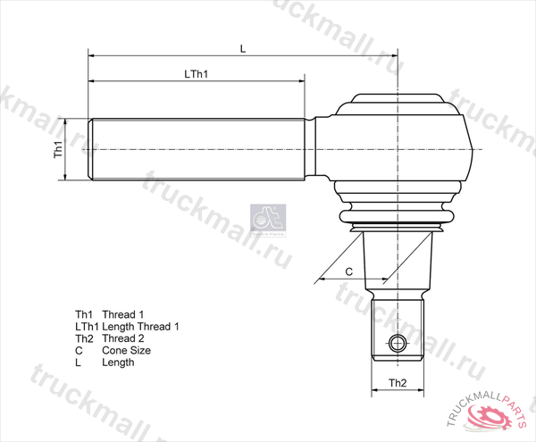 Шаровая головка Правая резьба - 3.63104