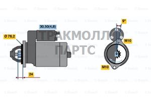 СТАРТЕР 12V  20 KW BOSCH - 0001109202