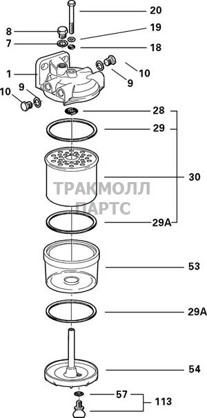 FUEL FILTER AGGLOMERATOR DEL - 5838B010