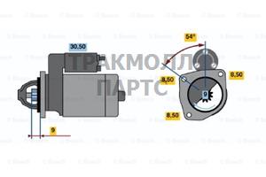 СТАРТЕР  12V 0.95KW - 0986013210