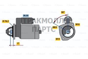 СТАРТЕР  12V 0.95KW - 0986013280