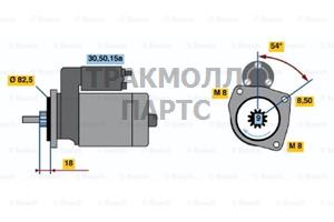 СТАРТЕР  12V 0.8KW - 0986013590