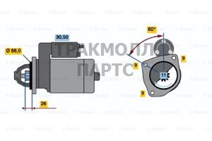 СТАРТЕР  12V 0.95KW - 0986013620