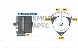 ГЕНЕРАТОР  28V 27A - 0986031260