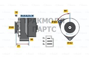 ГЕНЕРАТОР BOSCH - 0986031510