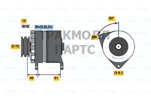 ГЕНЕРАТОР BOSCH - 0986033240