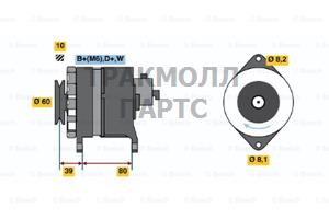 ГЕНЕРАТОР  14V 70A - 0986034450