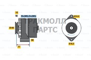 ГЕНЕРАТОР  14V 65A - 0986034650