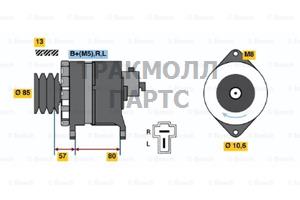 ГЕНЕРАТОР BOSCH - 0986035131