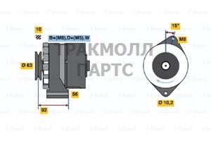 ГЕНЕРАТОР  14V 100A - 0986039450