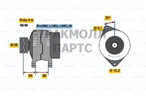 ГЕНЕРАТОР  14V 80A - 0986039851