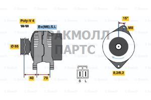 ГЕНЕРАТОР  14V 75A - 0986040511