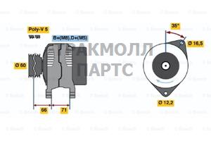 ГЕНЕРАТОР  14V 75A - 0986040651