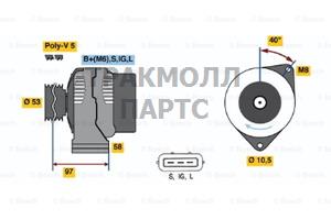 ГЕНЕРАТОР  14V 80A - 0986041170