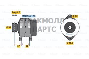 ГЕНЕРАТОР  14V 75A - 0986041351