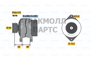 ГЕНЕРАТОР  14V 80A - 0986041381