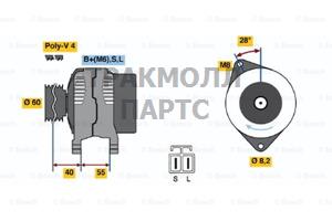 ГЕНЕРАТОР  14V 75A - 0986042871